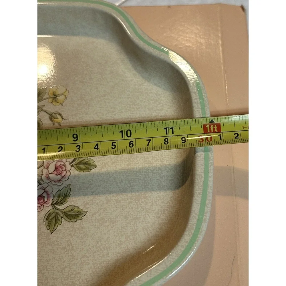 Vintage 80's Avon Floral Cottage Metal Vanity Tray Made in England NEW NOS
